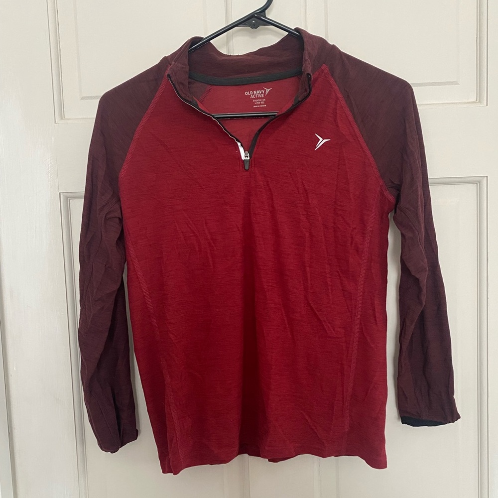 Old Navy boys quarter-zip top, breathable fabric, size large (10/12)